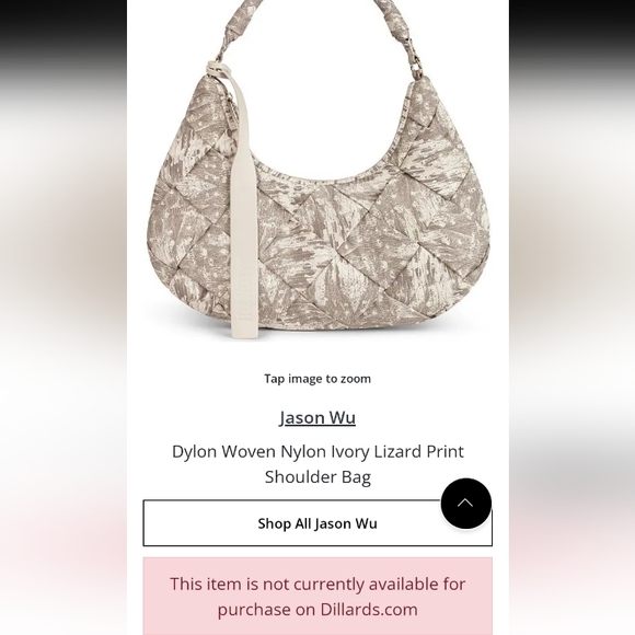SALE! NWT Jason Wu Woven Nylon Ivory Lizard Print Shoulder Bag - Picture 2 of 15